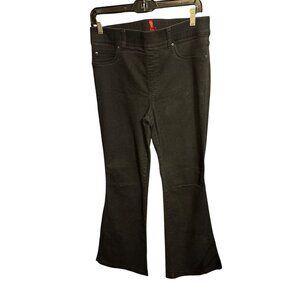 Spanx Black Flare Jeans Mid-Rise Stretch Denim Womens Large